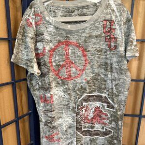 South Carolina Gamecocks Burnout Tee Step Ahead Gray Distressed S